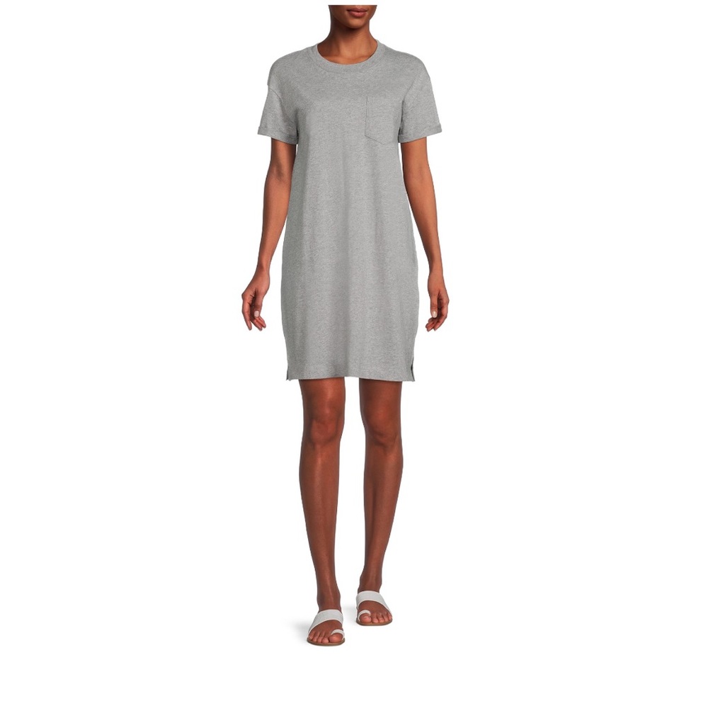 grey shirt dress with pocket